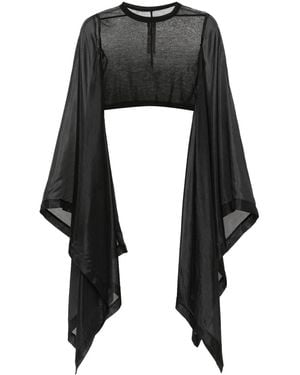 Rick Owens Long Sleeve Cropped T-Shirt - Black