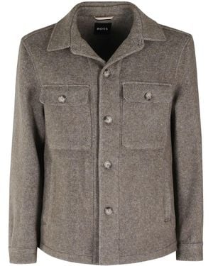 BOSS Button-Fastening Shirt Jacket - Brown
