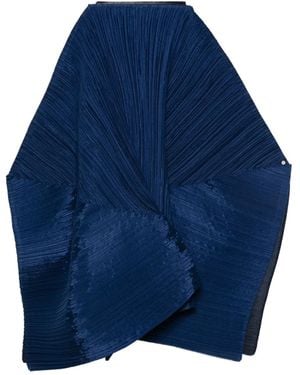 Pleats Please Issey Miyake Pleated Asymmetric Scarf - Blue