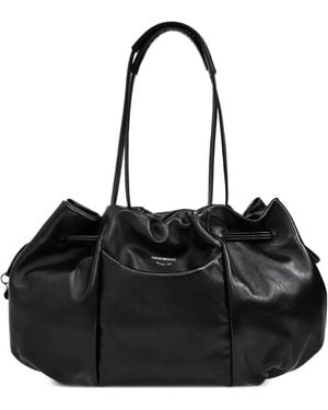 Emporio Armani Borsa Tote Con Arricciatura - Nero