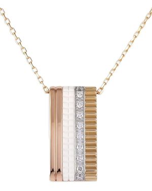 Boucheron Quatre White Edition ダイヤモンド ネックレス 18kローズゴールド - ホワイト