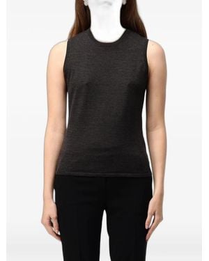 Theory Sleeveless Wool Top - Black