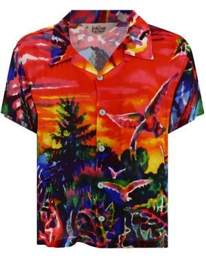 Brain Dead Printed Short-Sleeve Shirt - Orange