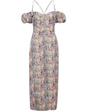 Markarian Palma Floral-Print Midi Dress - Yellow