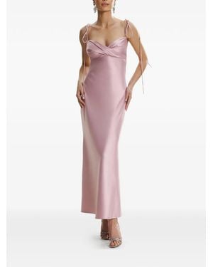 Framboise Robe Mi-Longue Darren À Encolure Cœur - Pink