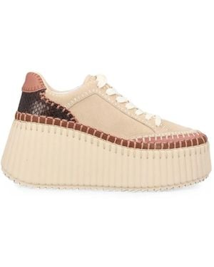Chloé Nama Whipstitch Trainers - Natural