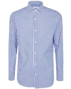 Tintoria Mattei 954 Striped Long-Sleeve Shirt - Blue