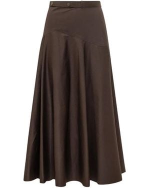 BOSS Panelled Flared Skirt - Brown