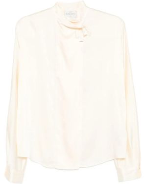 forte_forte High-Neck Blouse - White