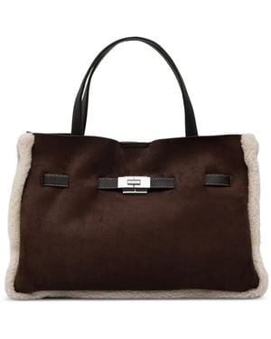 DKNY Sac Cabas En Peau Lainée - Brown