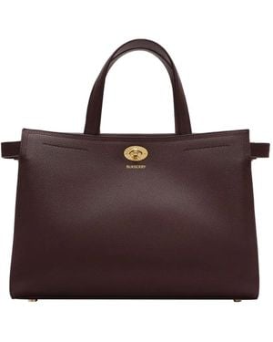 Burberry Small Cotswolds Check Tote Bag - Purple