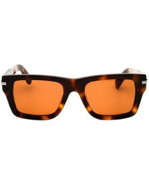 Ferragamo Eyewear Tortoiseshell-Pattern Rectangle-Frame Sunglasses - Brown