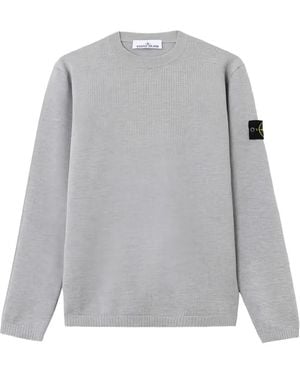 Stone Island Ribbed Crewneck Knitwear - Grey
