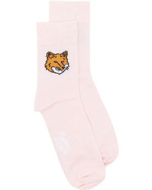 Maison Kitsuné フォックスロゴ 靴下 - ピンク