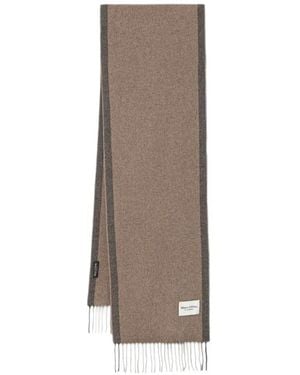 Marc O' Polo Fringed Contrast-Border Scarf - Brown