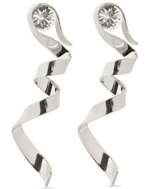 Dries Van Noten Pendientes Con Diseño Ondulado - Blanco