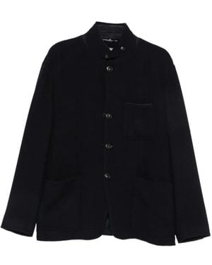 Canali Veste En Maille Texturée À Col Montant - Black