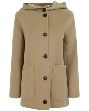 Woolrich Hooded Virgin-Wool Coat - Natural