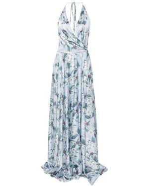 GIADA CURTI Floral-Print Halter-Neck Maxi Dress - Blue