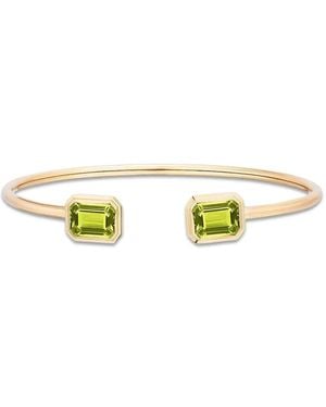 Goshwara Manhattan Peridot-Gemstone Bangle - Metallic