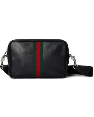 Gucci Gestreepte Crossbodytas - Zwart