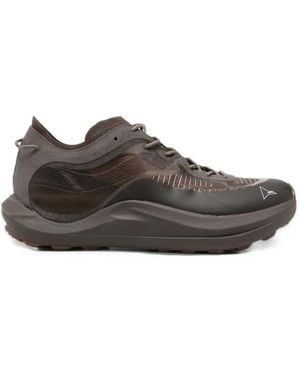 ROA Panelled Mesh-Trim Sneakers - Brown