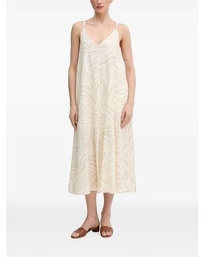 DKNY Jurk Met Zebraprint En V-Hals - Naturel