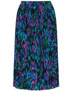Gucci Printed Silk Crêpe De Chine Midi Skirt - Blue