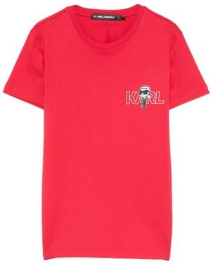Karl Lagerfeld Logo-Print T-Shirt - Red
