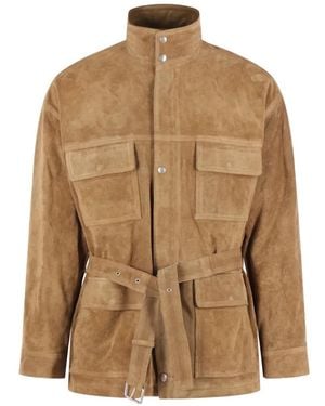 Arma Belted Suede Jacket - Natural