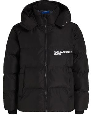 Karl Lagerfeld フーデッド パデッドジャケット - ブラック