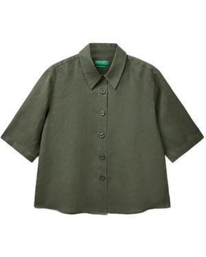 Benetton Chemise Ample À Manches Courtes - Green