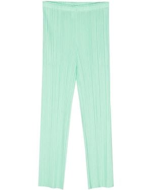 Pleats Please Issey Miyake プリーツ スリムパンツ - グリーン
