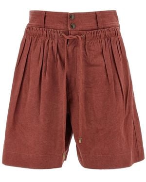 Isabel Marant Ingrid Drawstring High-Waist Shorts - Red
