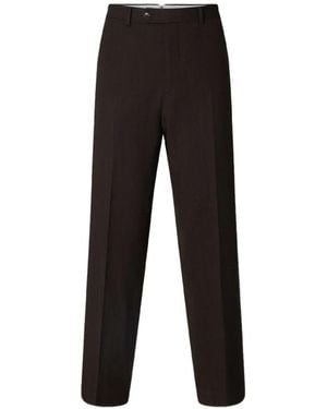 SELECTED Brooks Herringbone Trousers - Black