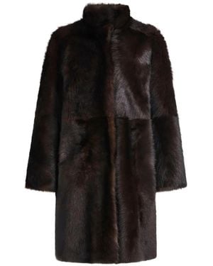 Nour Hammour Blaise Faux-Fur Coat - Black