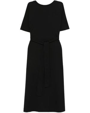 Psophia Belted Midi Dress - Black
