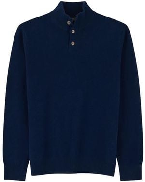 BOGGI Roll-Neck Jumper Buttons - Blue