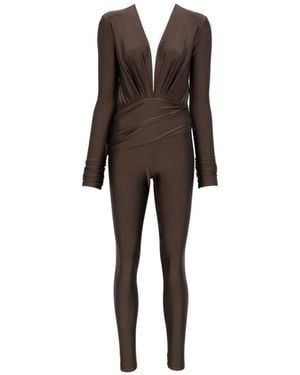 ANDAMANE Zelda V-Neck Jumpsuit - Brown