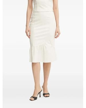 ARMANI EXCHANGE Ruffle-Hem Midi Skirt - Natural