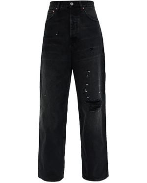 Vetements Distressed Splatter Jeans - Black