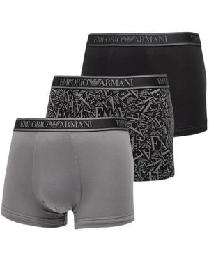 EA7 Set De 3 Bóxeres Con Logo En La Cinturilla - Negro