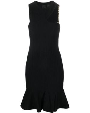 Pinko Cut-Out Knitted Minidress - Black