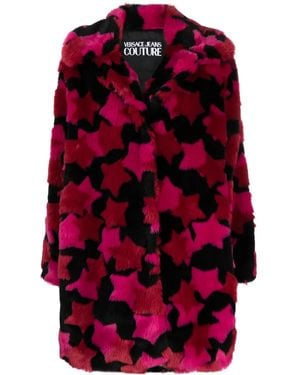 Versace Jeans Couture Star-Print Button-Up Coat - Red