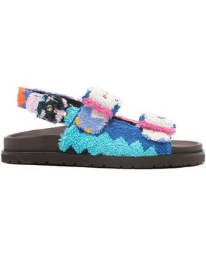 Missoni Mia Zig-Zag Strap Sandals - Blue