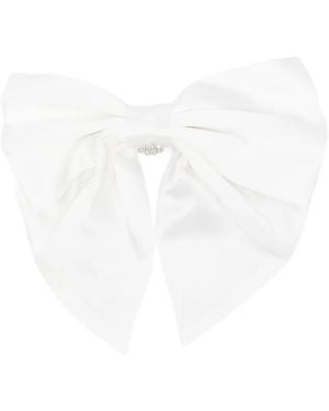 Maje Satin-Effect Bow Barrette - White