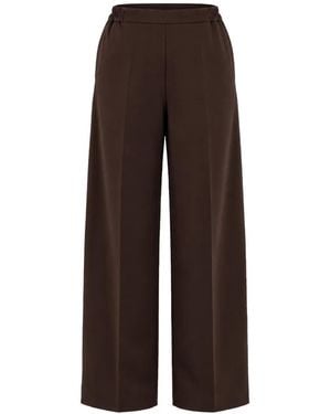 MEIMEIJ Elasticated Wide-Leg Pants - Brown