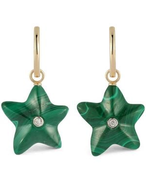 Mateo Malachite Starfish Drop Earrings - Green