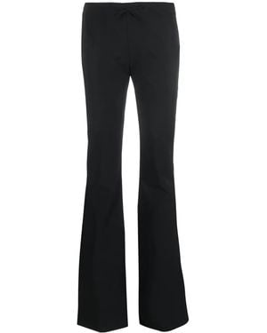 Blumarine Flared Trousers With Bow Detail - Black