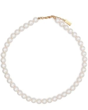 Saint Laurent Collar de perlas - Blanco